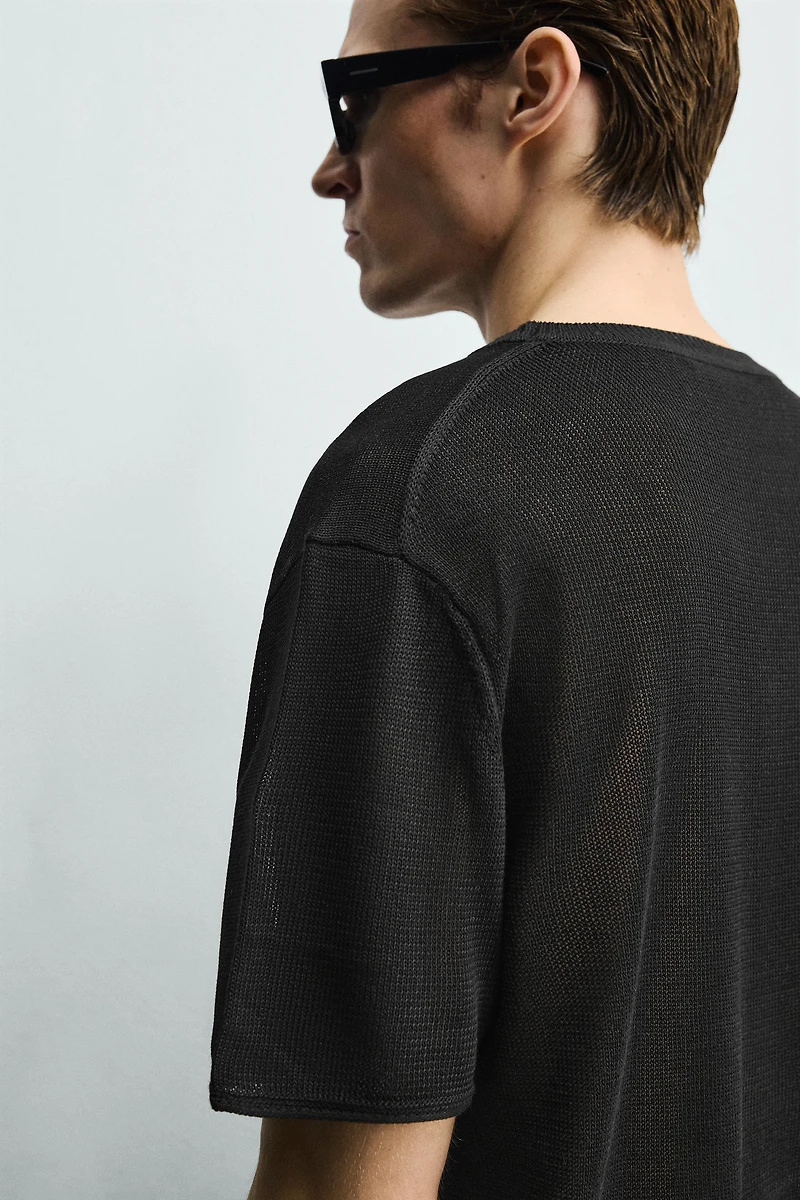 VISCOSE BLEND KNIT T-SHIRT