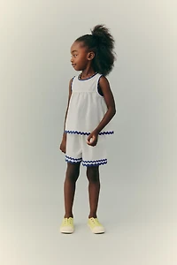 TOP EN POPELINE ONDULÉE CONTRASTÉE CASA LAWA X ZARA KIDS