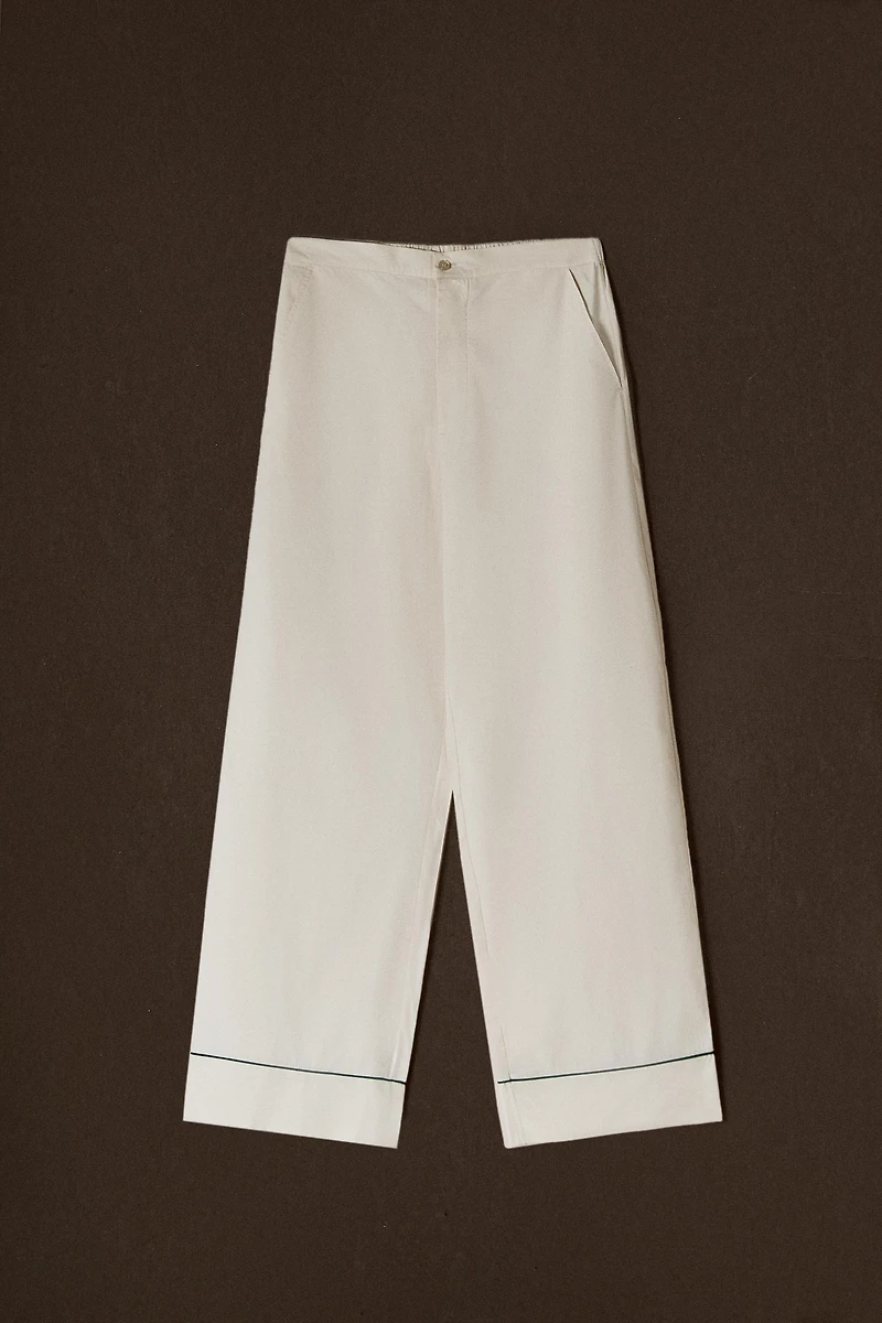 PANTS WITH BLACK PIPING