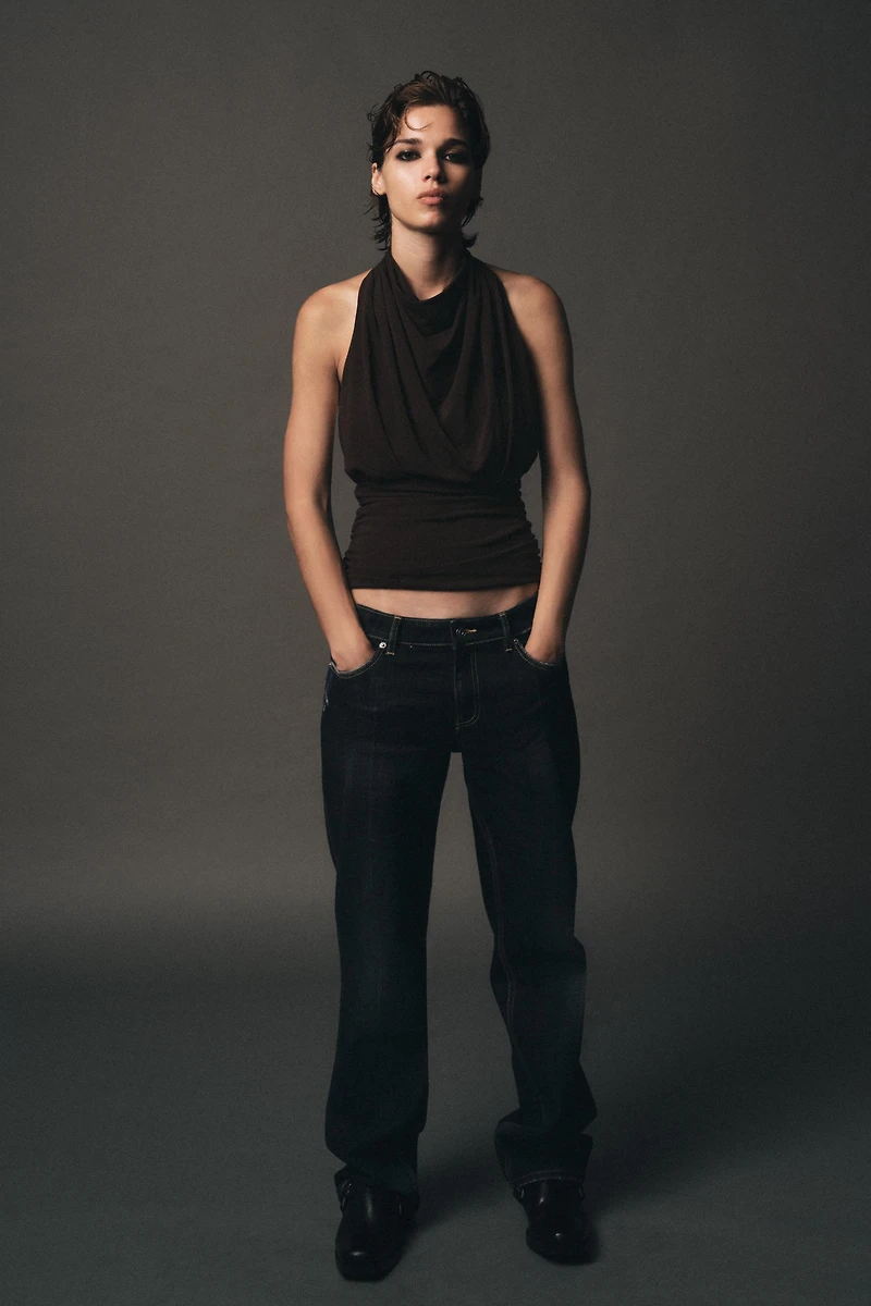 DRAPED HALTER TOP