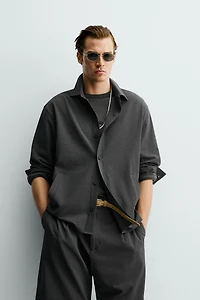 RELAXED FIT IRREGULAR TEXTURE OVERSHIRT