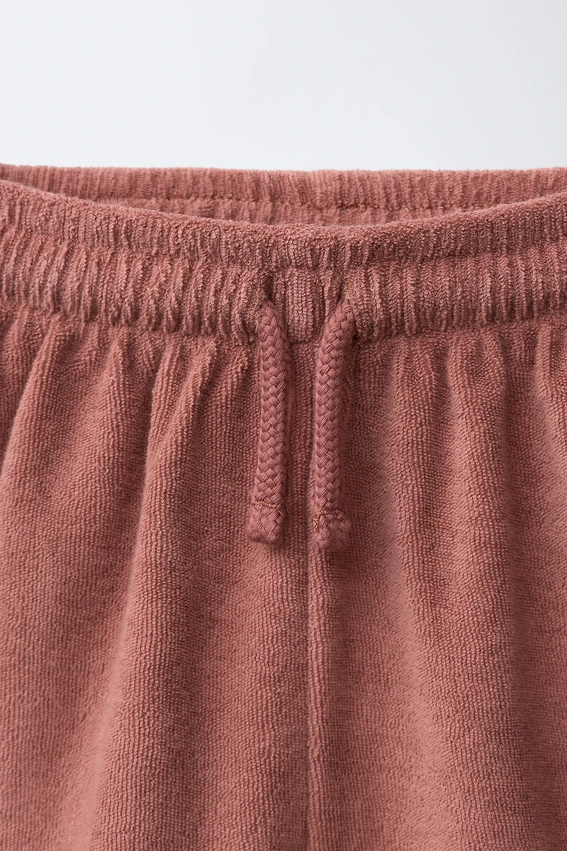 TOWEL EFFECT T-SHIRT AND BERMUDA SET
