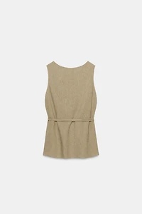 BELTED LINEN TOP ZW COLLECTION