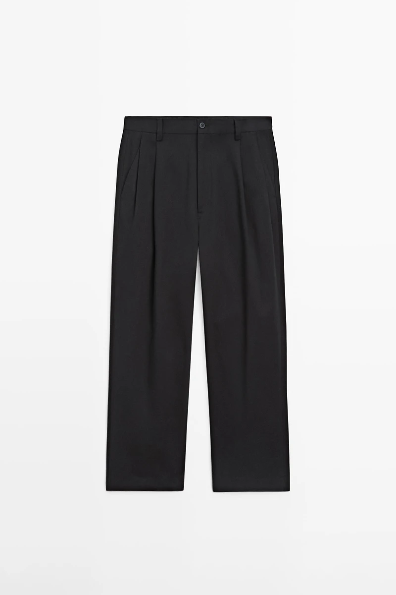 Cotton trousers with darts
