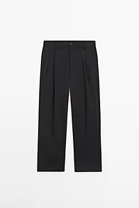 Cotton trousers with darts