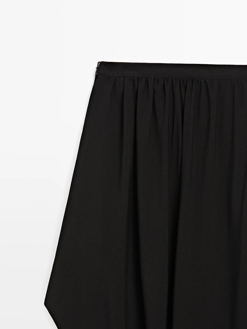 Draped crepe midi skirt - LIMITED