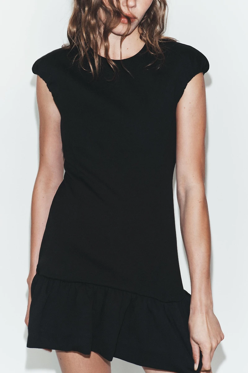 RUFFLED HEM MINI DRESS