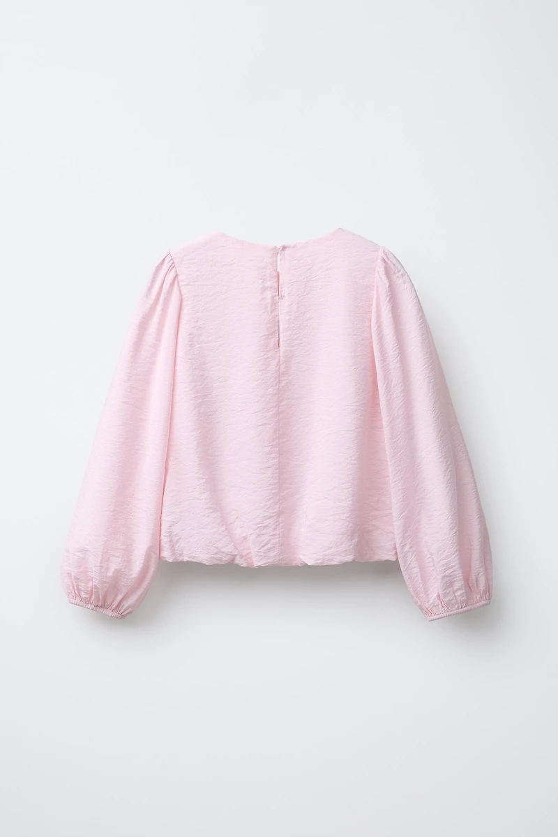 SATIN EFFECT PEARL BLOUSE