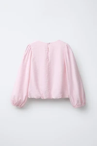 SATIN EFFECT PEARL BLOUSE