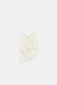 SATIN-EFFECT HALTER TOP