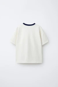 T-SHIRT COL CONTRASTE