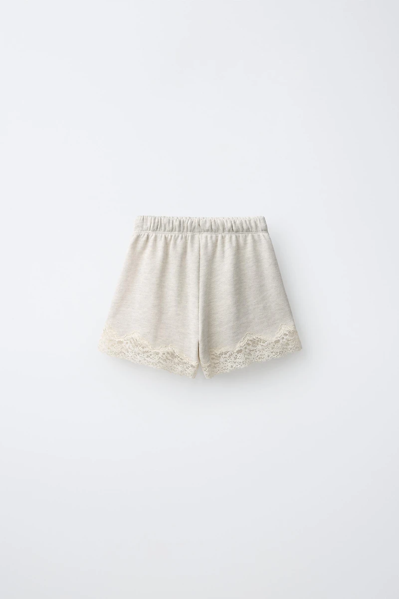 LACE PLUSH SHORTS