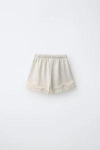 LACE PLUSH SHORTS