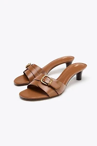 BUCKLED HEELED SANDALS