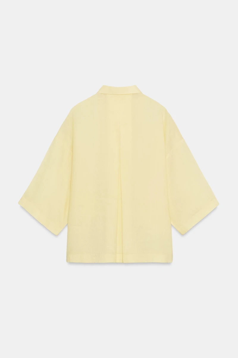 OVERSIZED RAMIE BLEND SHIRT ZW COLLECTION