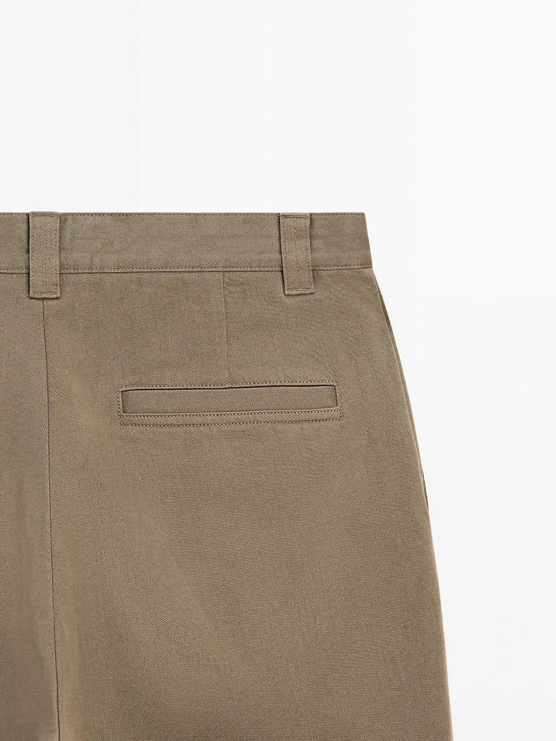 Relaxed fit cotton trousers
