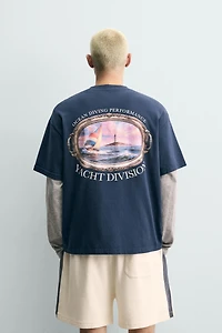 COMBINATION NAUTICAL PRINT T-SHIRT
