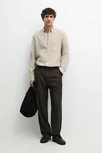 100% wool relaxed fit pants