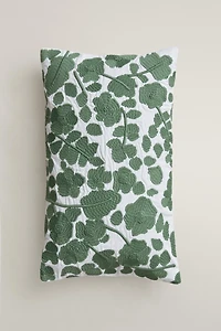 EMBROIDERED FLORAL THROW PILLOW COVER