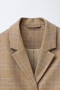 PLAID CROPPED BLAZER