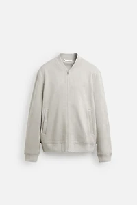 FAUX SUEDE BOMBER JACKET