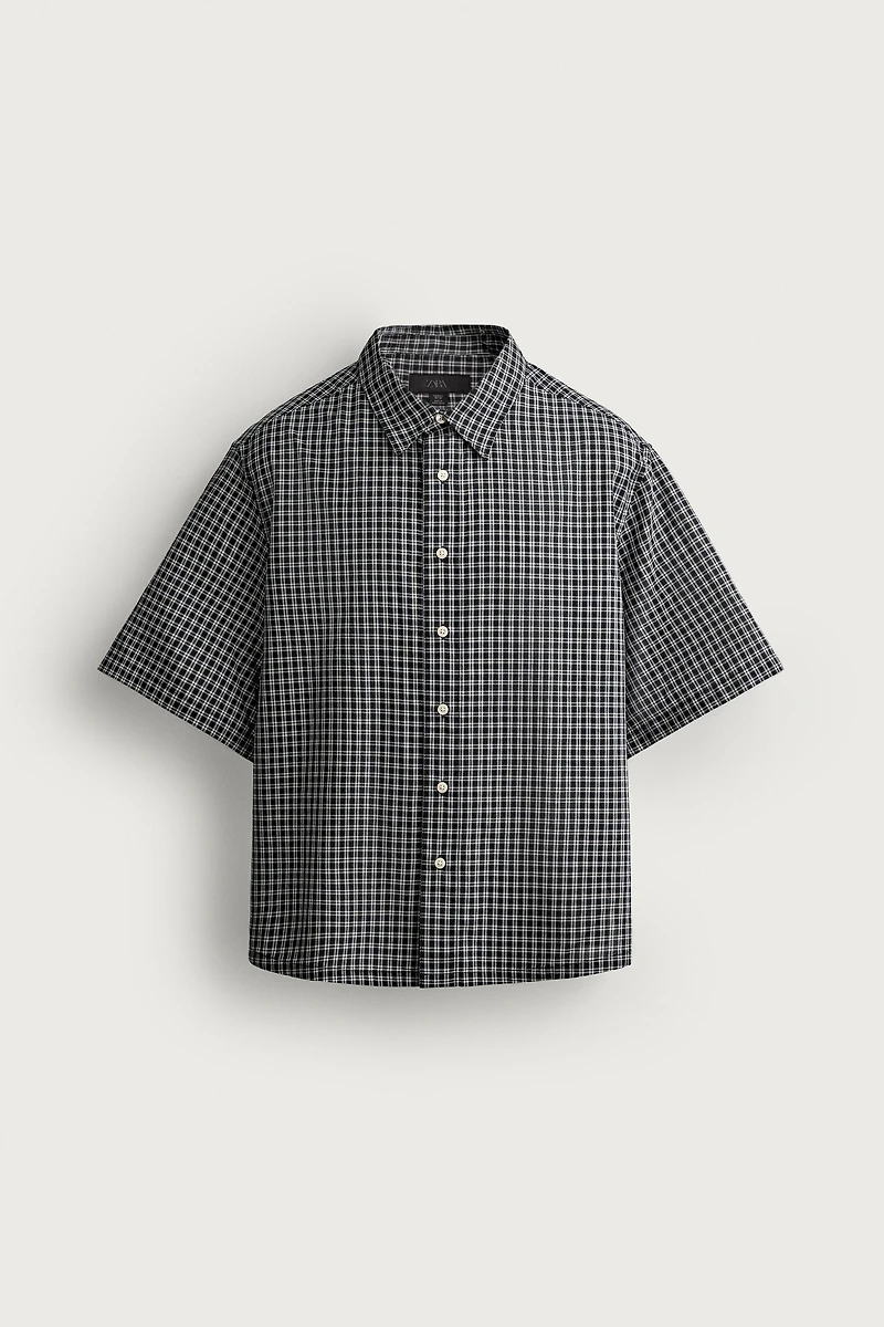 CHEMISE COUPE DÉCONTRACTÉE EN JACQUARD À CARREAUX
