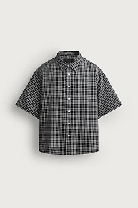 CHEMISE COUPE DÉCONTRACTÉE EN JACQUARD À CARREAUX