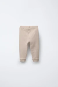 RIBBED LEGGINGS WITH LABEL