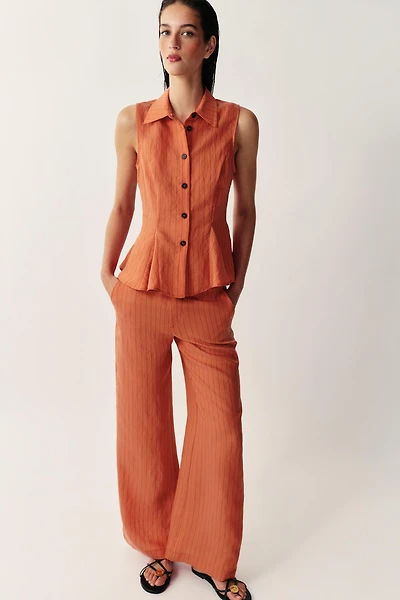 STRIPED PEPLUM VEST