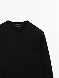 Long sleeve cotton knit sweater