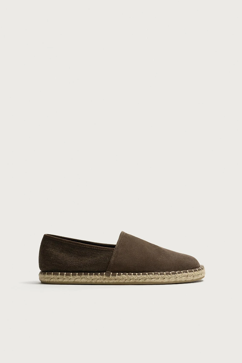 COMBINATION LEATHER ESPADRILLES