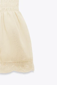 SMOCKED COMBINATION TOP
