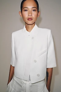 SHORT SLEEVE CROPPED BLAZER ZW COLLECTION