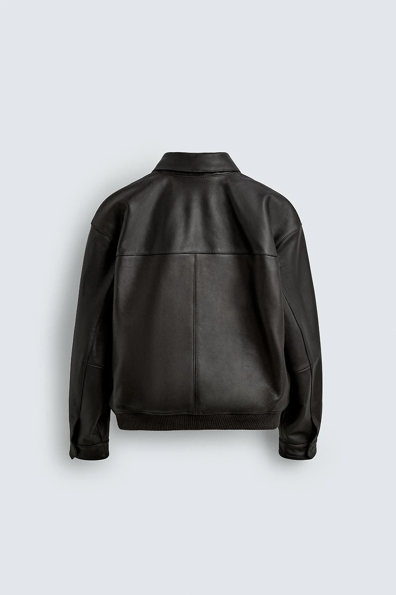 BLOUSON BOMBER EN CUIR AARON LEVINE X ZARA