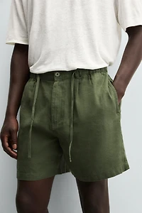 LINEN BLEND SHORTS