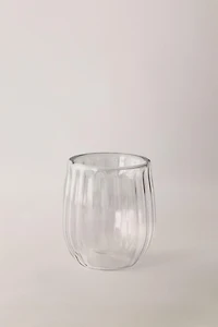 BOROSILICATE GLASS TUMBLER WITH RAISED LINES