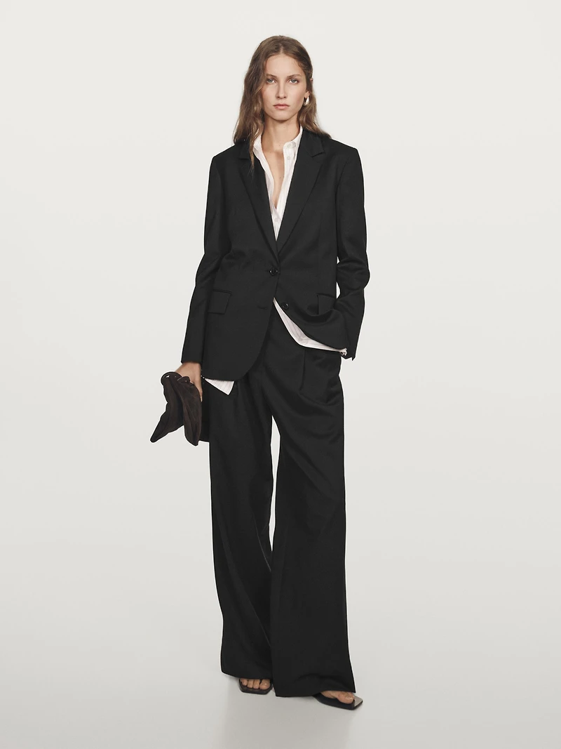 Blazer à deux boutons 100 % laine extra-fine