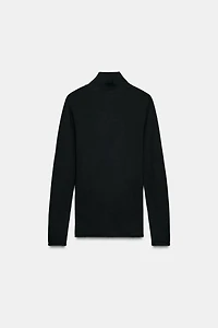 WOOL CROSSOVER HIGH NECK JUMPER