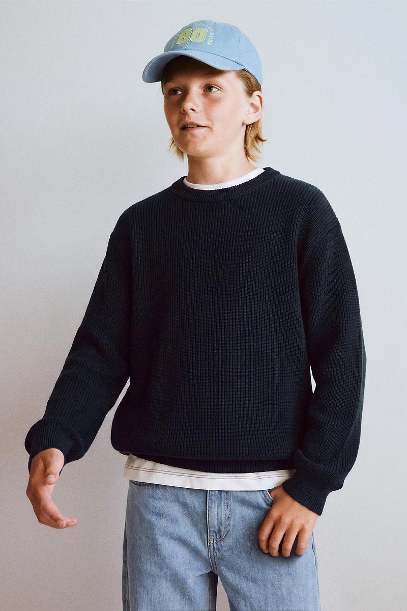 STRIPED PURL KNIT JUMPER