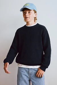 STRIPED PURL KNIT JUMPER