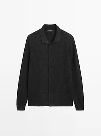 Cardigan avec boutons en coton et laine