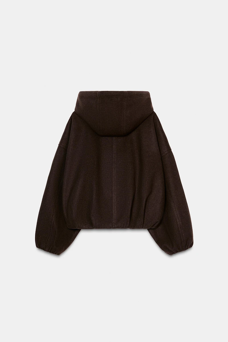 SOFT HOODIE OVERSIZED BOMBER JACKET