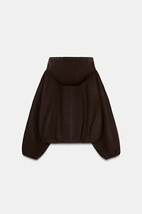 SOFT HOODIE OVERSIZED BOMBER JACKET