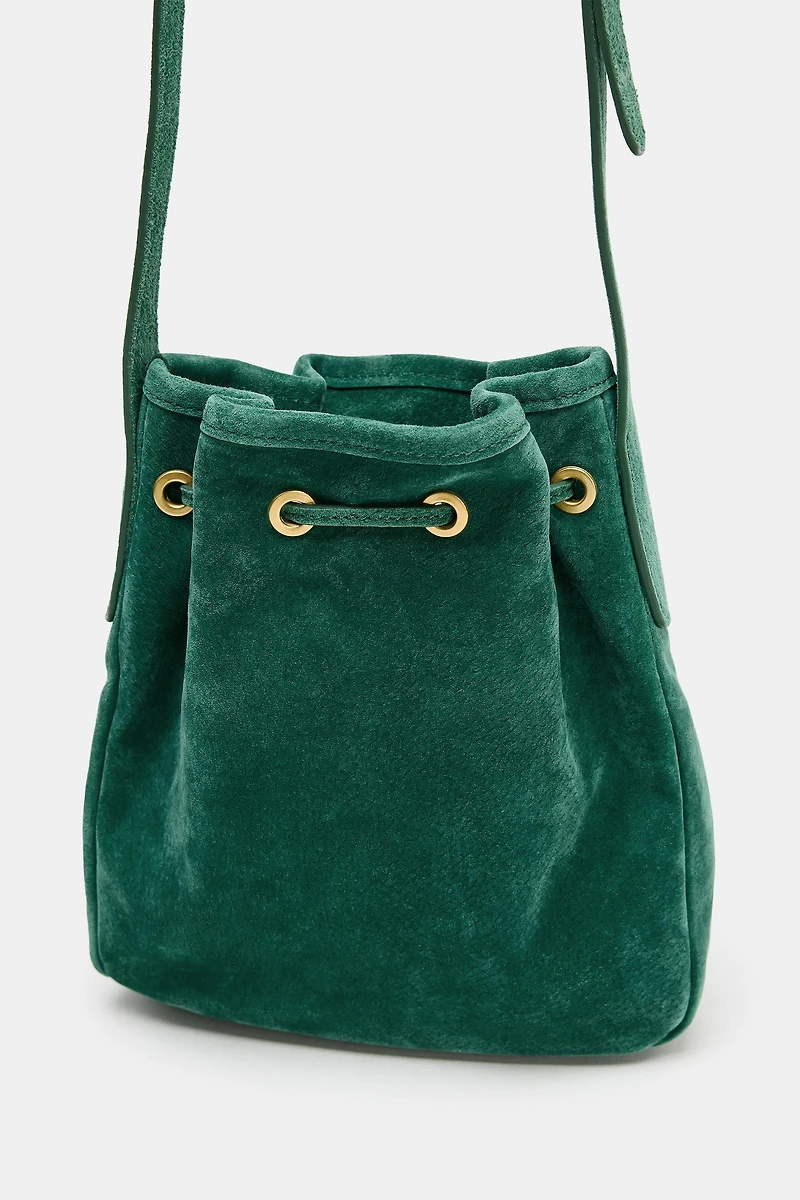 MINI GATHERED LEATHER CROSSBODY BAG