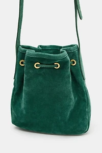 MINI GATHERED LEATHER CROSSBODY BAG