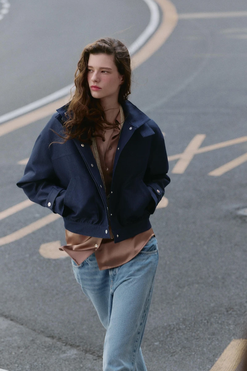 HIGH-COLLAR BOMBER JACKET