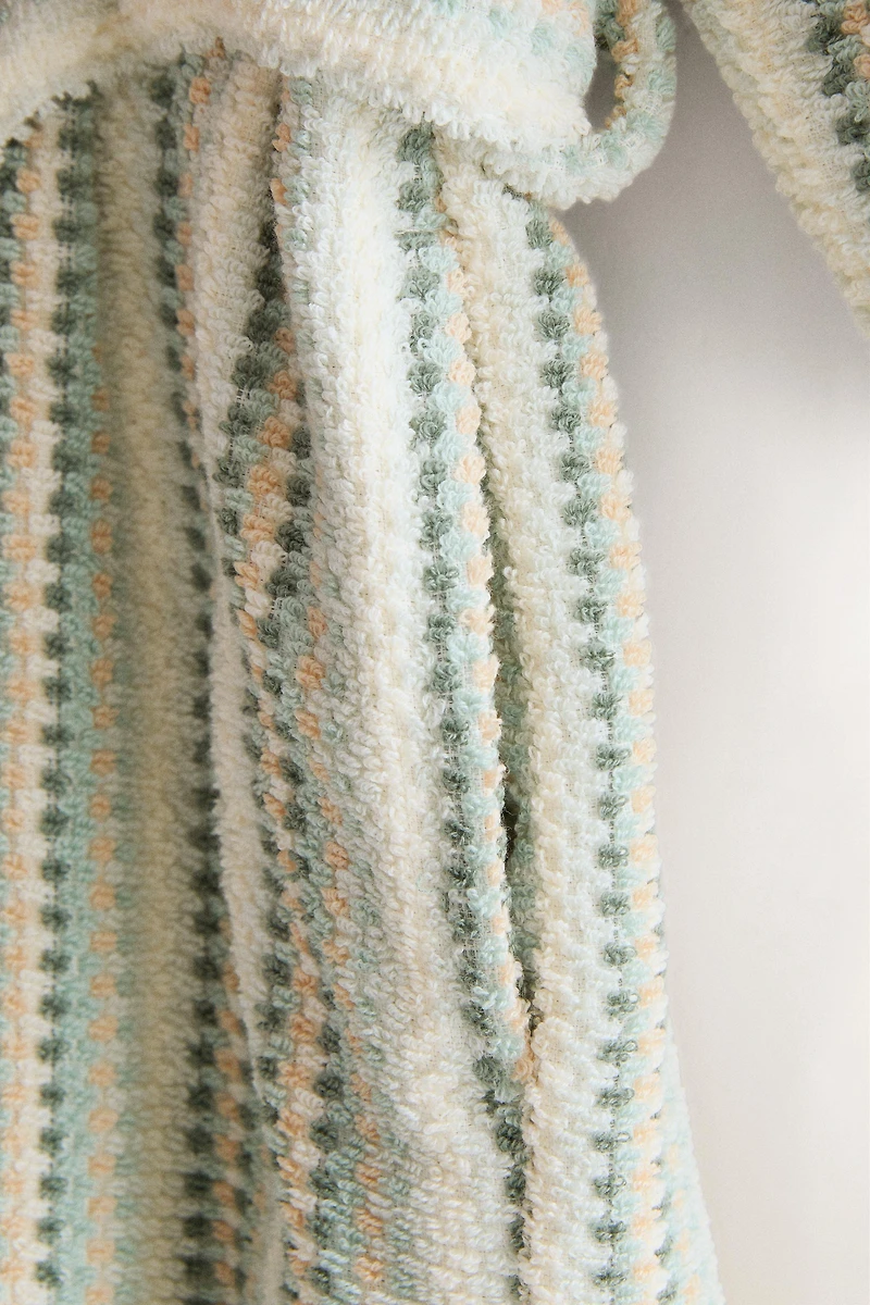 STRIPED HOODED BATHROBE