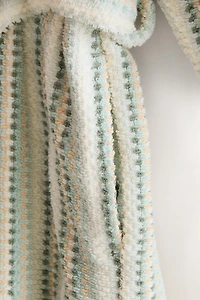 STRIPED HOODED BATHROBE