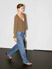 Textured shirt with ruffles