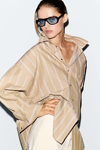 Striped shirt with button detail